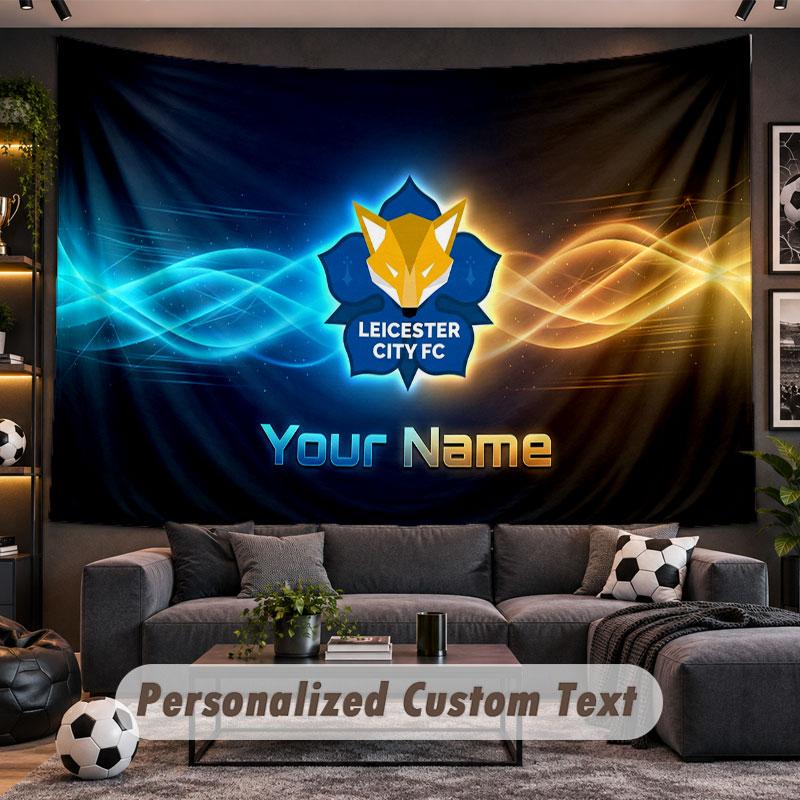 Wall Hanging Tapestry Custom NameLeicester City Pattern Personalized Printed Fabric Wall Decor
