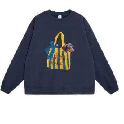 Entspannter und Lässiger Stil, Mit Design-Thema Bedruckt, Dickes Fleece, Langärmlig, Rundhals-Oberteil