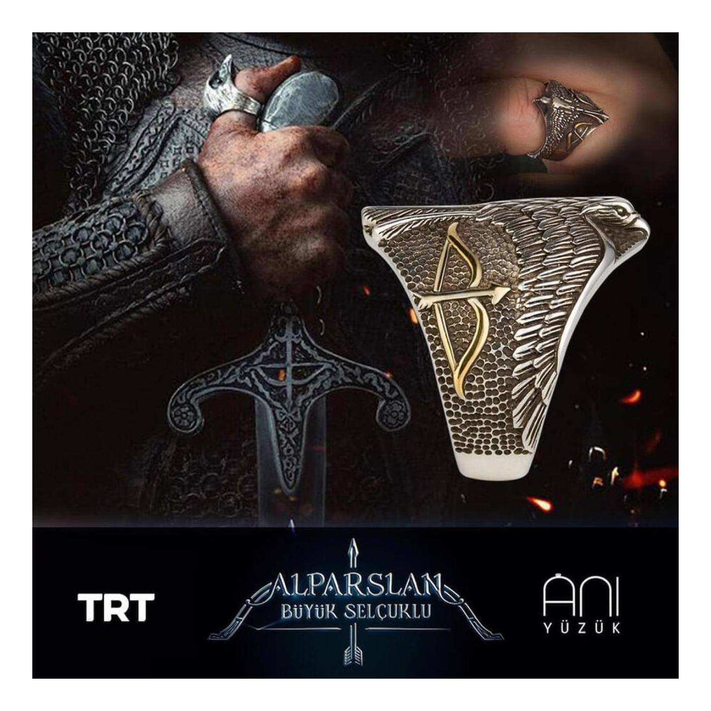 

Alparslan Great Seljuk Falcon Model Мужское кольцо из стерлингового серебра