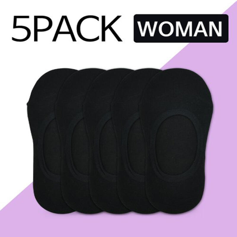 [Set of 5] Women s Colored Slippers - Black black