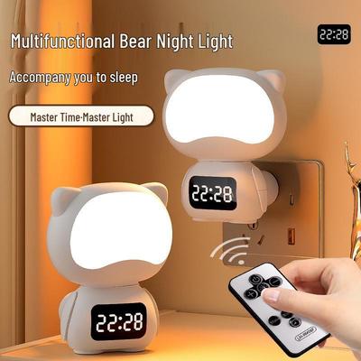 Cartoon Night Light with Remote Control - Eye-Friendly, Rechargeable, Ideal for Baby Feeding and Bedside Use