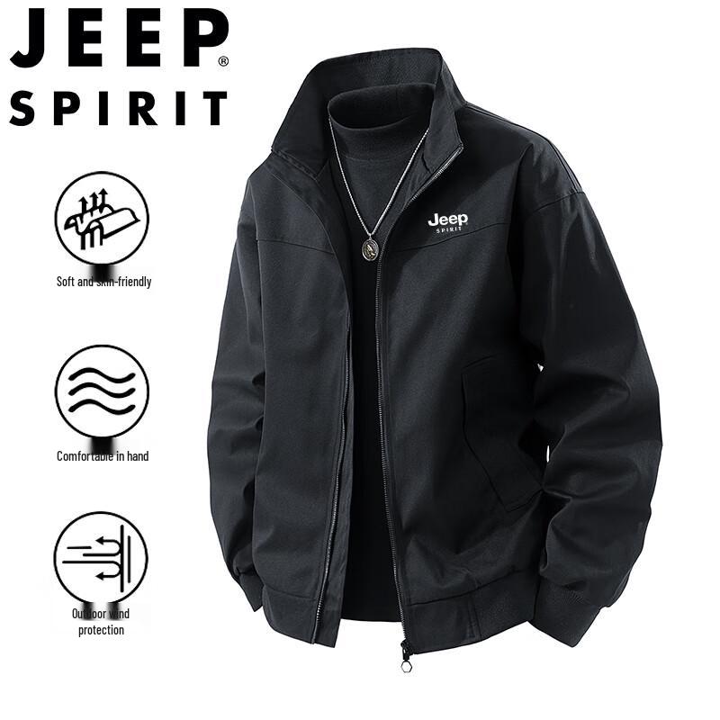 

JEEP SPIRIT Men s Stand-Collar Casual Jacket 3XL