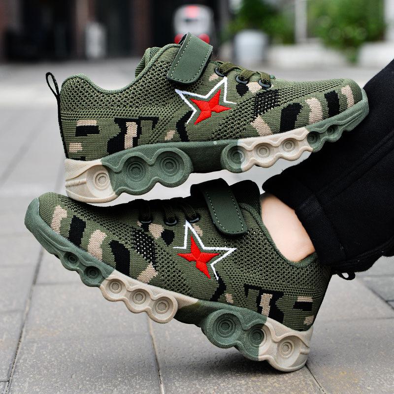 Manufacturer summer camp children's military training camouflage sports shoes boys' shoes spring and autumn 2025 new camouflage shoes