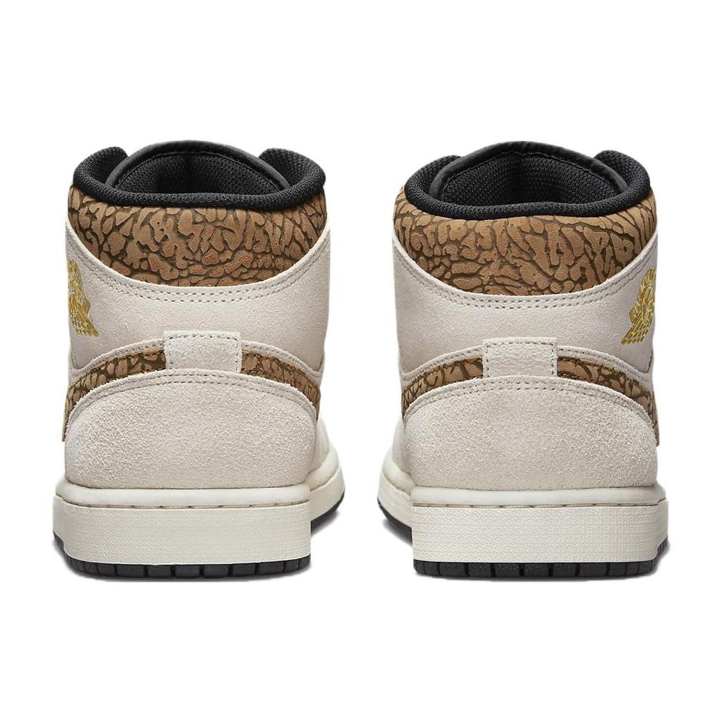 Air Jordan 1 Mid SE Hnědý slon Pánské tenisky Světle-ořechově-hnědá Metalická-zlatá Bílá DZ4129-102