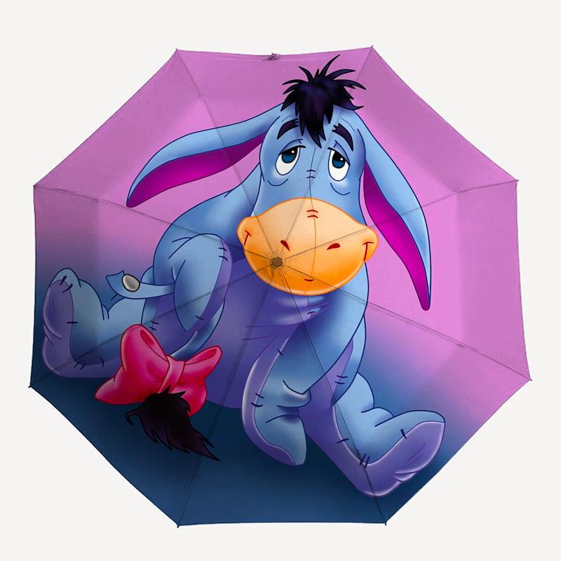 Disney Eeyore,Donkey,Sadness Manual Opening and Closing Umbrella - 8-Rib Reinforced Folding Design, Lightweight and Portable, Suitable for D