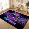 Neon Colorful Theme Crystal Velvet Floor Rug Personalized Custom Name Text Warm Carpet Home Decoration