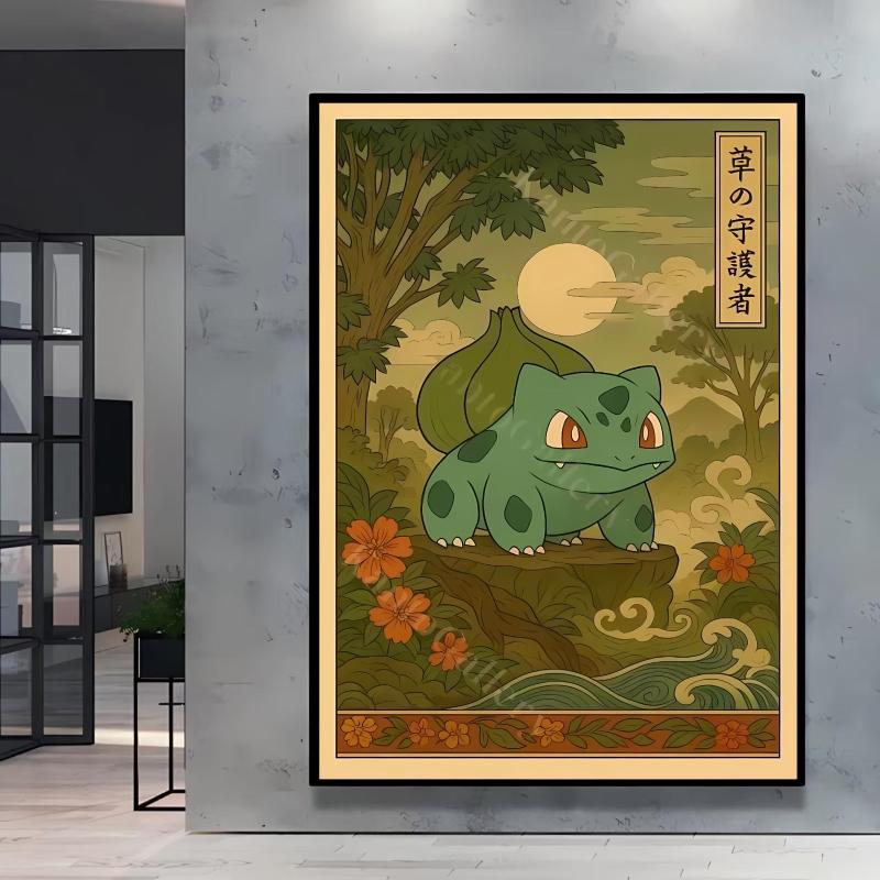 Leinwand Kunstwerk Malerei Pokemon Schiggy Poster Cartoon Bild Klassisch Haus Schlafzimmer Dekoration Gemälde Kindergeschenk