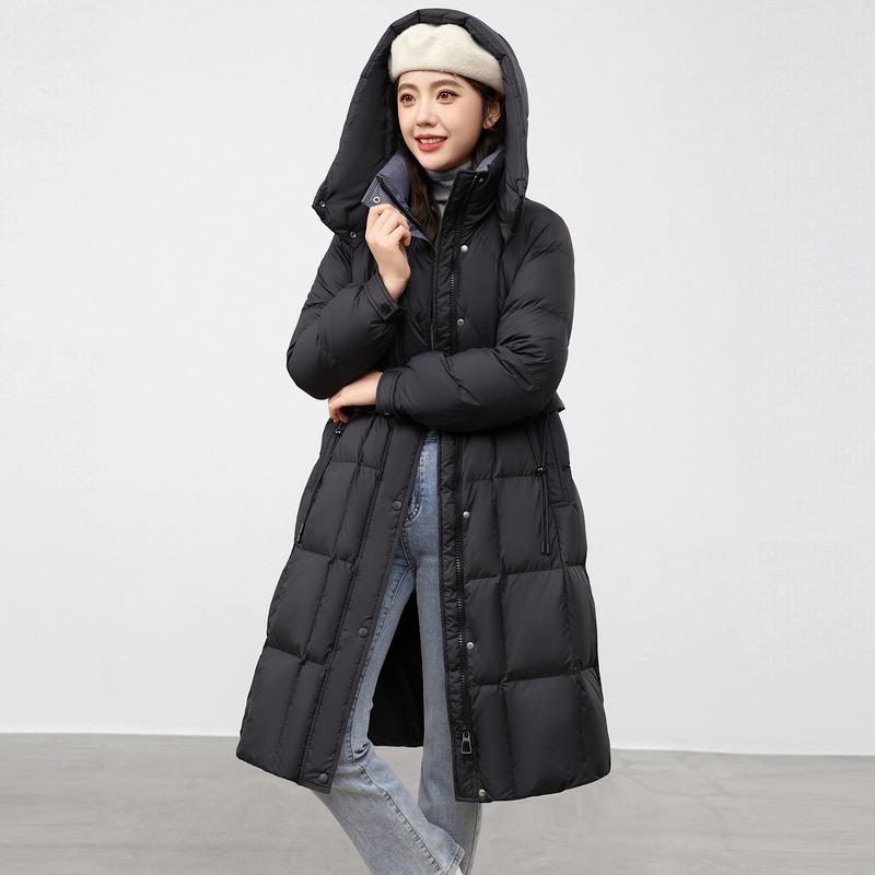Down Cotton Clothes Women's Long Winter New Fashion Mother Clothes Thickened Warm Hooded Cotton Coat Tide