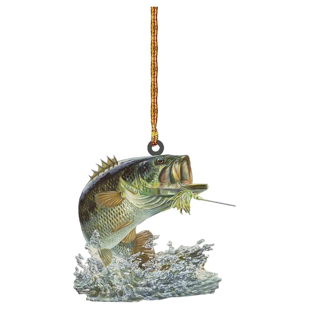 Cartoon Eyecatching Green Bass Fish Christmas Decoration For Your Vehicle Interior
