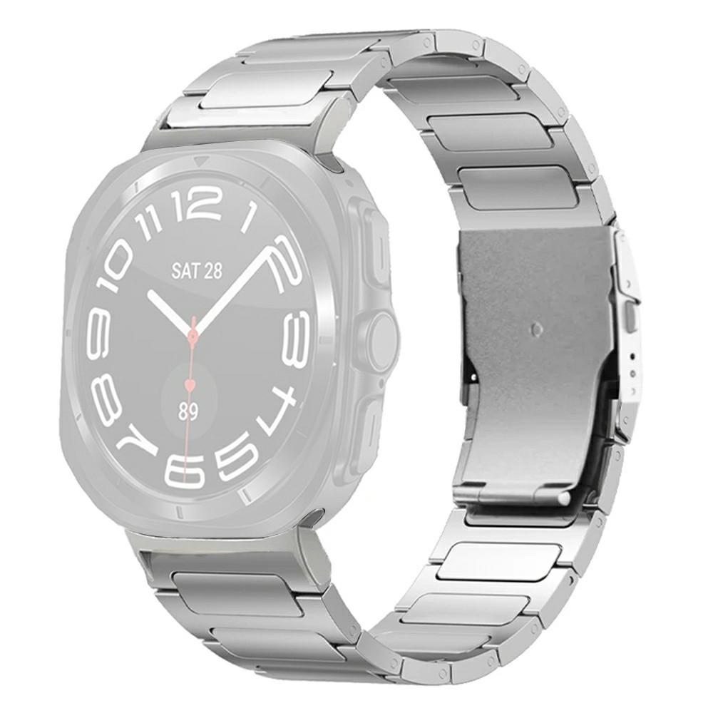 

Ремешок для Samsung Galaxy Watch8 44мм/40мм/Watch8 Classic 46мм из титанового сплава с предохранительной застежкой Silver