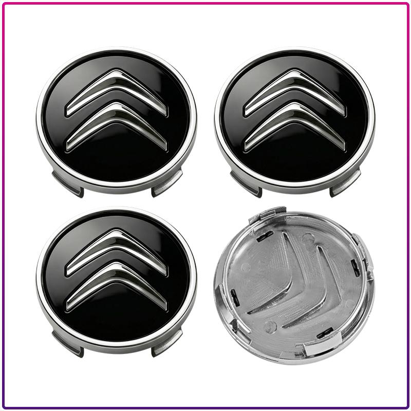4 Pièces 60MM Cache-Moyeux de Roue de Voiture Cache-Jante Étanche Style de Voiture Pour Citroen C1 C2 C3 C4 C5 C6 C5X E-C4 C-Crosser C4 Cactus Berlingo Elysee C-ZERO