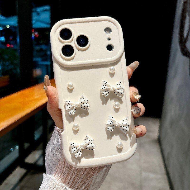 

3D Bowknot Phone Case For iPhone 17 Pro Max 16 15 14 13 12 11 Silicone Back Cover iPhone Air