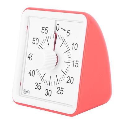 Visual Timer Silent Quiet Counting 60 Minutes Countdown Timer for Students Kitchen Red
