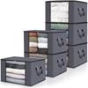 Non-woven Fabric Foldable Storage Box Transparent Window Storage Organizer  Household