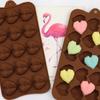 Silicone Chocolate Mold, Gummy Baking Cake Decoration Tools, 15 Cell Heart Shaped Pastry Mold