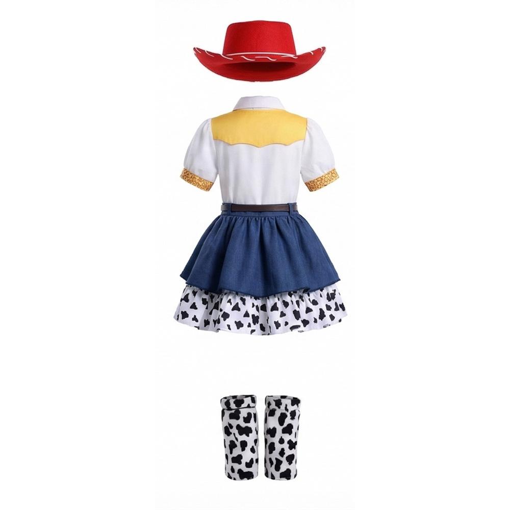 Animated Movie Cosplay Costume Sets Western Cowgirl Costume Set Cow Print Dress With Hat Leg Warmers Halloween Party Clothing