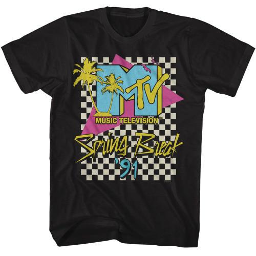 MTV Spring Break 91 Checkered BG Black T-Shirt Unisex T-Shirt XXXXL