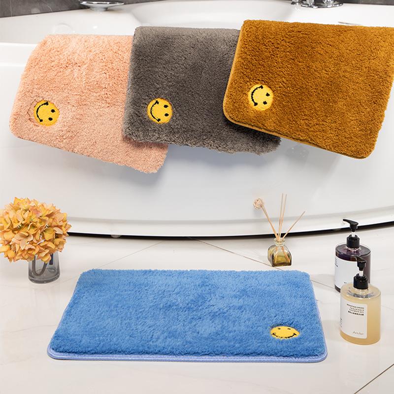 New Smiley Face Carpet Ultra Soft Home Carpet Mat Household Bathroom Water-Absorbent Non-Slip Doormat