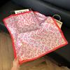 Fashion Black and White Printing Temperament Square Scarf Imitation Silk Korean Version Decorative Scarf Scarf Professional Decorative Shawl Silk Scar