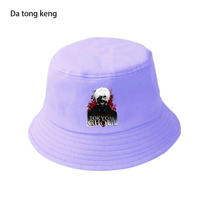 Tokyo Ghoul Japão Anime Engraçado Bucket Cap Casual Engraçado Chapéu de Sol Harajuku Algodão Bucket Hat Unissex Outdoor Protetor Solar Fishermans Hat