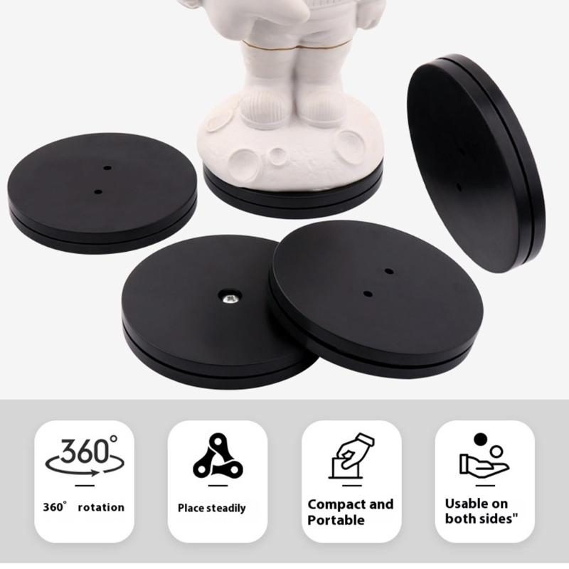 Two Sided Mini Display Stand Turntable With Smooth 360 Rotation 8cm ABS Base For Action Figures Pottery