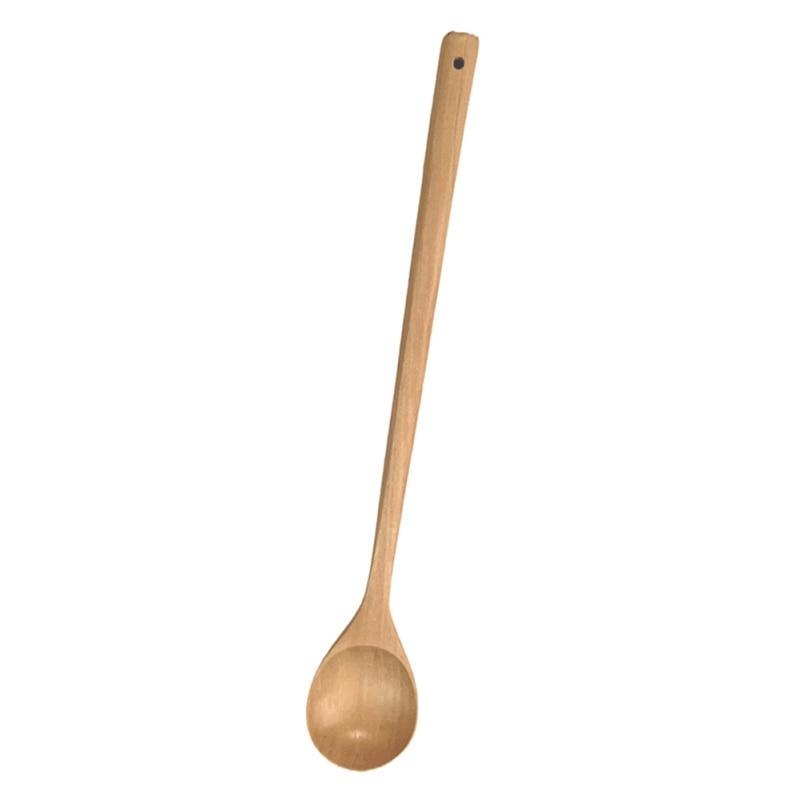 Long Handled Spoon Wooden Beautiful Practical for Cooking Stirring