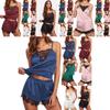 Luxurious Women Lace Sleepwear Pajamas Set Featuring Spaghetti Straps And Chic Nightwear
