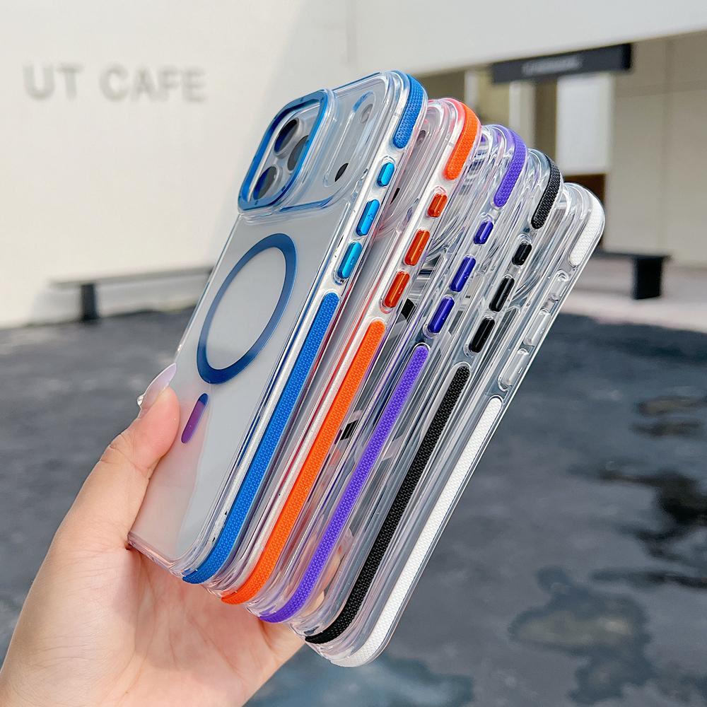 KEYSION HD Transparent Magnetic Case for MagSafe for iPhone 17 Pro Max Wireless Charging Shockproof Phone Cover for iPhone17 Air