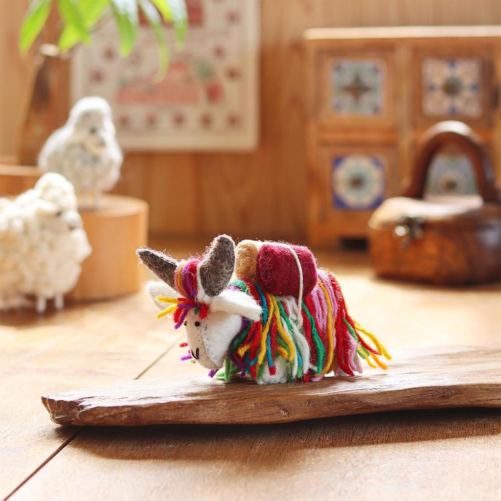 Tomo Corporation Animale in Feltro Nepalese Yak Arcobaleno, Circa. 5 x 10 x 7cm (H), 10625-806-092
