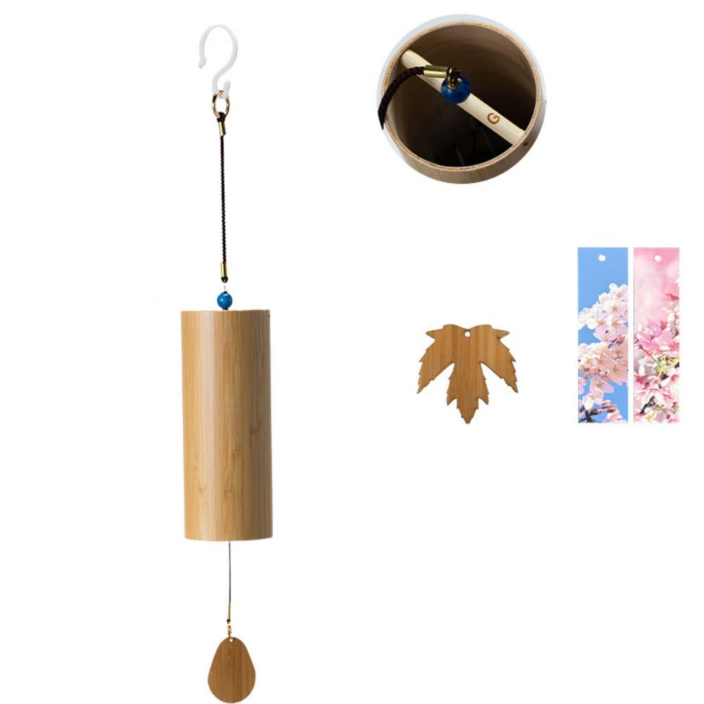Handmade Bamboo Wind Chimes Hand Cranked Yard Pendant Garden Decoration Musical Windchime  Patio