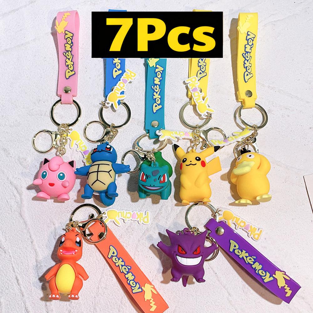 85 Styles Pokémon Pocket Monster Keychain Bag Decor Pikachu Desk Ornaments Car Key Chain Accessories Small Gift Between Friends