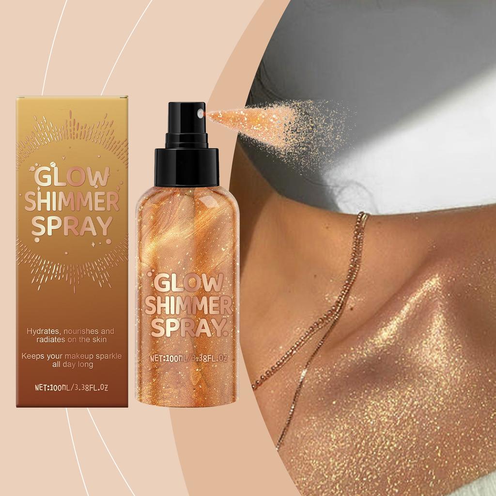 Shiny Body Glitter Spray Natural Glitter Non Sticky Body Spray100ml