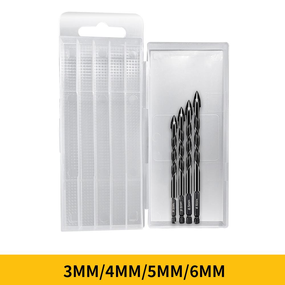 

SuSuMu 3-12 мм крестообразные шестигранные сверла по плитке набор для стекла, бетона, керамического отверстия, кирпича, твердосплавные треугольные сверла в коробке набор инструментов