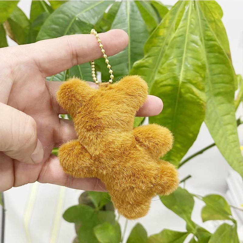 Cute Cartoon Teddy Bear Keychain Plush Pendant Bag Decoration 9cm