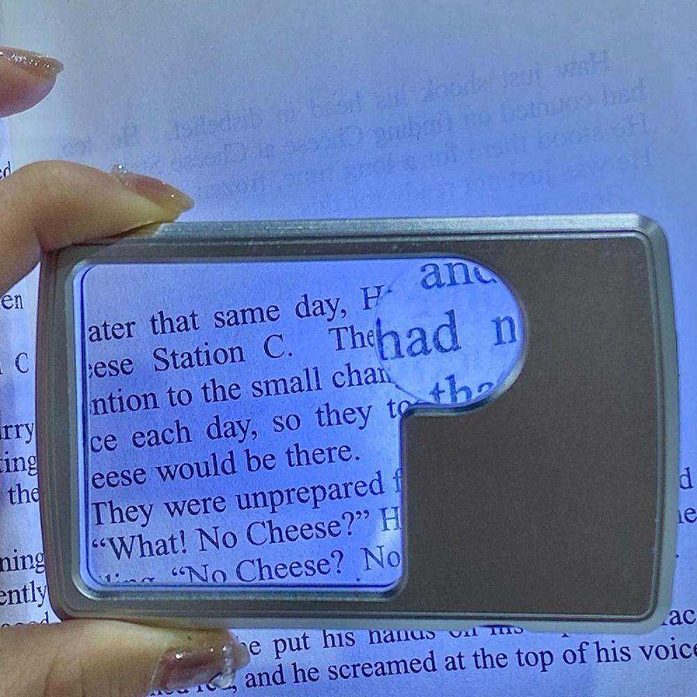 LED Light Card Magnifying Glass Ultra-Thin Reading Magnifier Magnifier Loupe Reading For Elderly