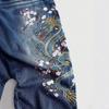 2026 foreign trade new European and American flower printing jeans straight mopping pants