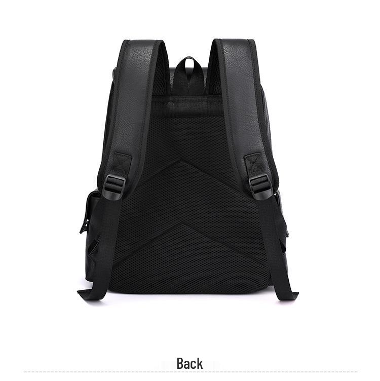 Mochila de Cuero PU de Gran Capacidad Estilo Coreano para Estudiantes y Viajeros - Unisex, Casual y de Moda Bolso de Doble Hombro