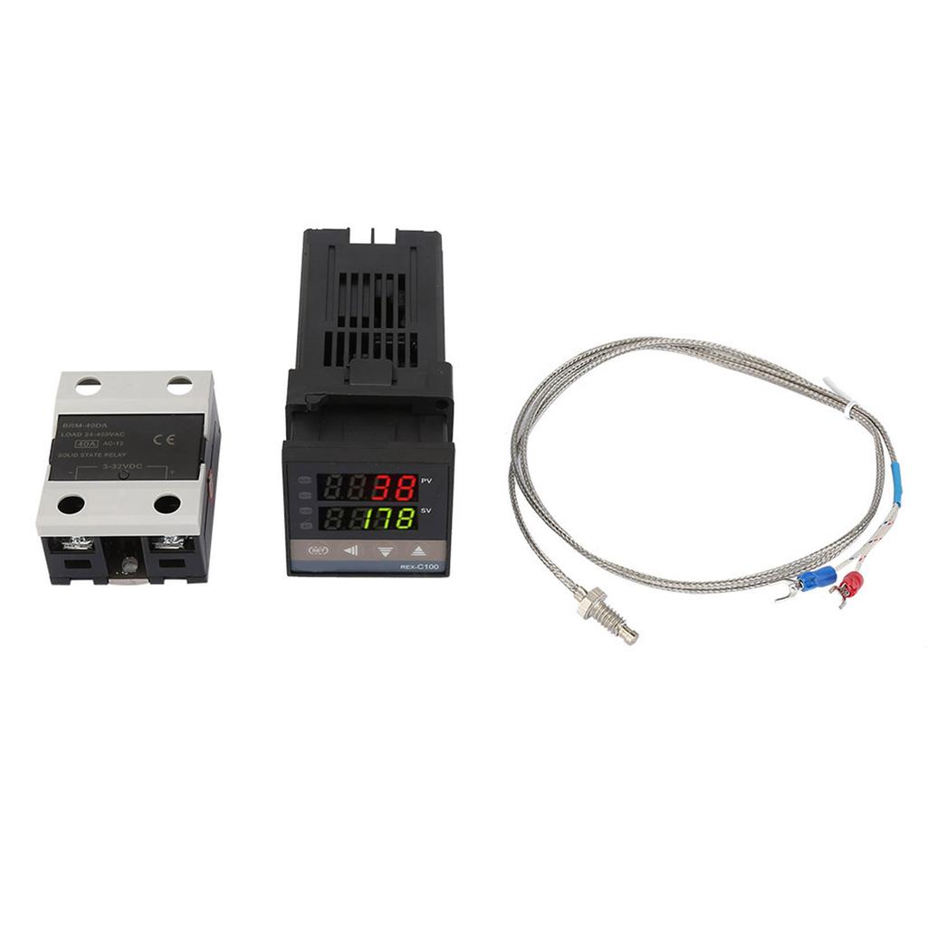 0 Celsius ~1300 Celsius  Alarm REX C100 Digital LED PID Temperature Controller Thermostat Kit AC110V 240V