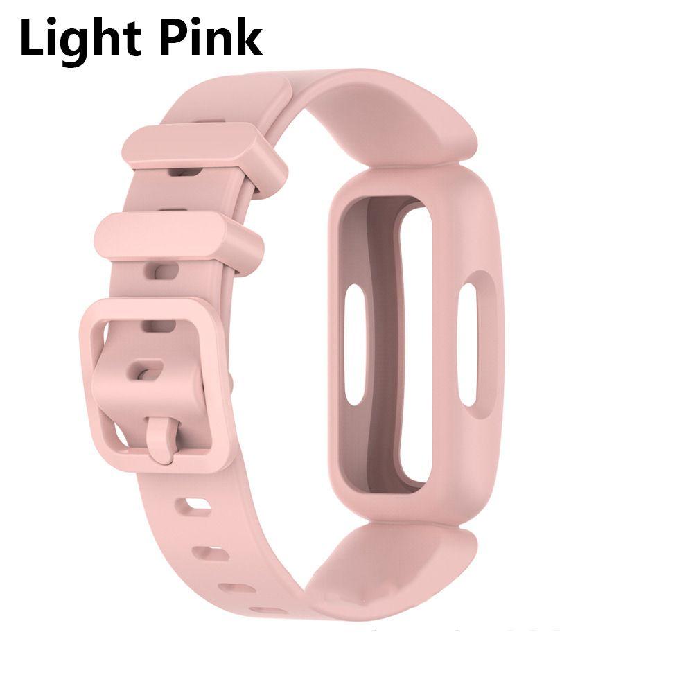 

Non-slip Sports Protective Case Replacement Bands Wrist Strap Watch Loop Sport Wristband For Fitbit Ace 3/inspire 2 светло-розовый