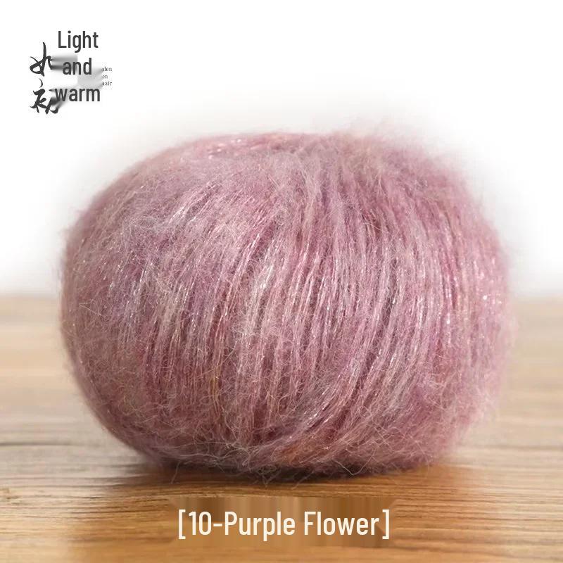 Hand-Knitted Glitter Mohair Wool Sweater and Scarf Coat