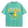 Summer Lemon Washed TShirts Womens Cotton Oversized ONeck T Shirts Fresh Fruit Prints Tops Casual Short Sleeve Woman Clothes