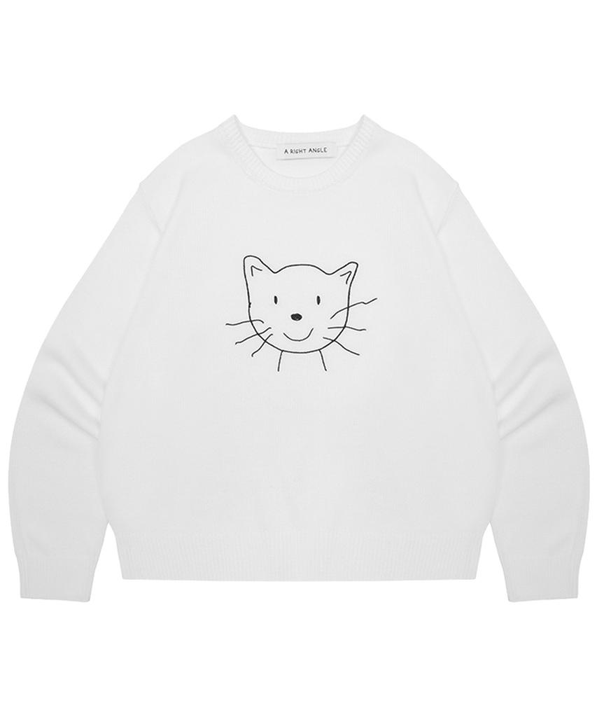 Eolaiteuaenggeul Cat Face Knit (White)