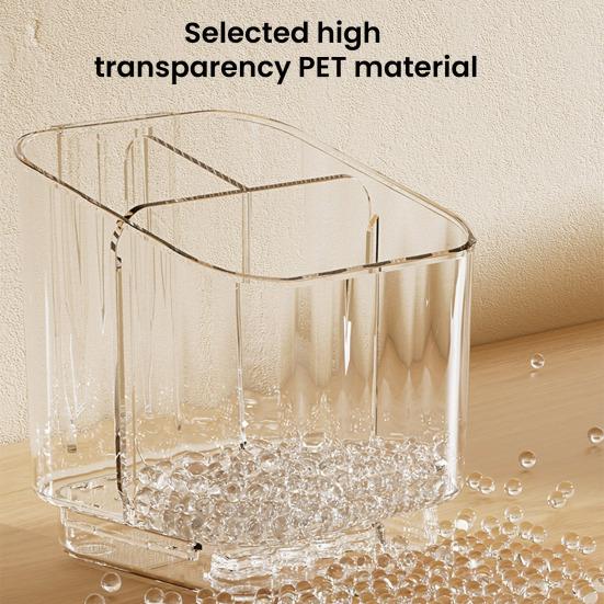 Toothbrush Holder with Drain Tray 3 Slots Toothbrush And Toothpaste Holder with Removable Divider Wall-Mounted or Countertop Bathroom Caddy Organizer