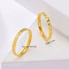Stainless Steel Gold Color 2mm Sparkling Thin Rings for Women Size 5-10# 18K Wedding Band Engagement Jewelry Lover's Gifts