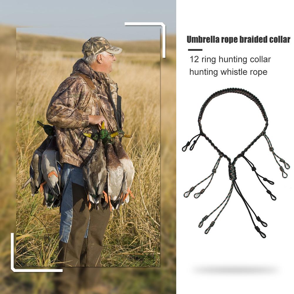 Game Rope Adjustable Hunting Duck Call Lanyard Cord Outdoor Hunter Game Lanyard Decoy Whistle Rope nero
