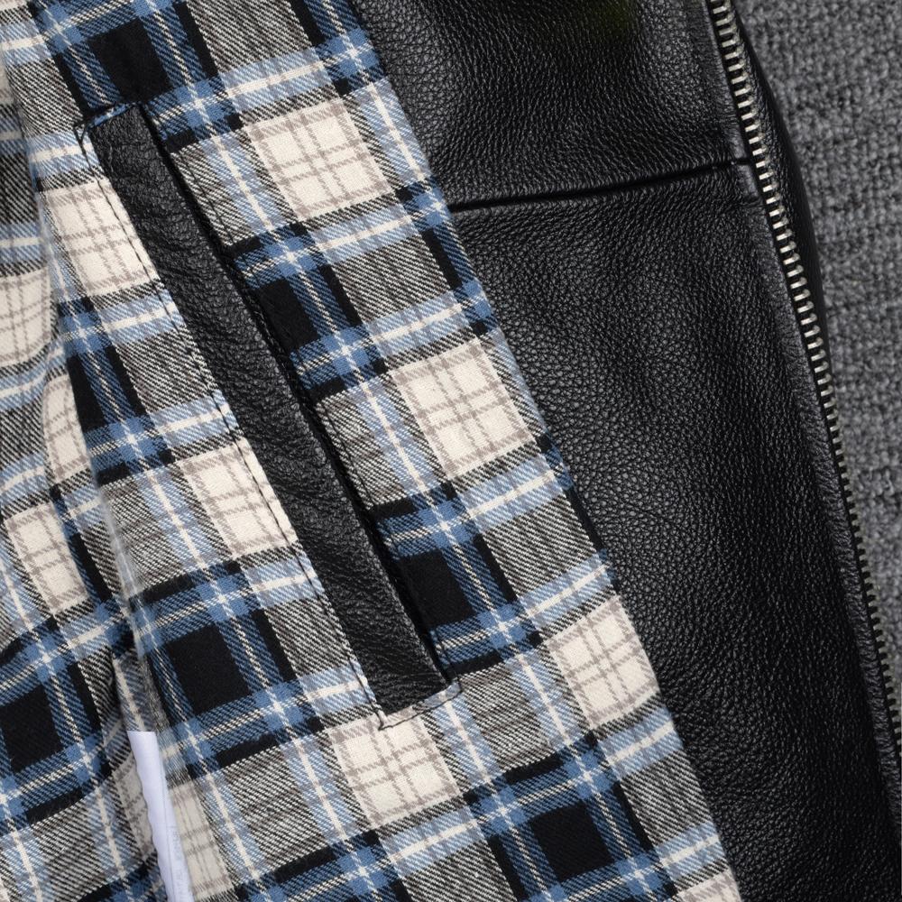 Motorcycle Jacket Men Genuine Cow Leather Jackets Slim Short Men's Cowhide Coat Autumn Biker Jacket Moto Riding Clothing Spring