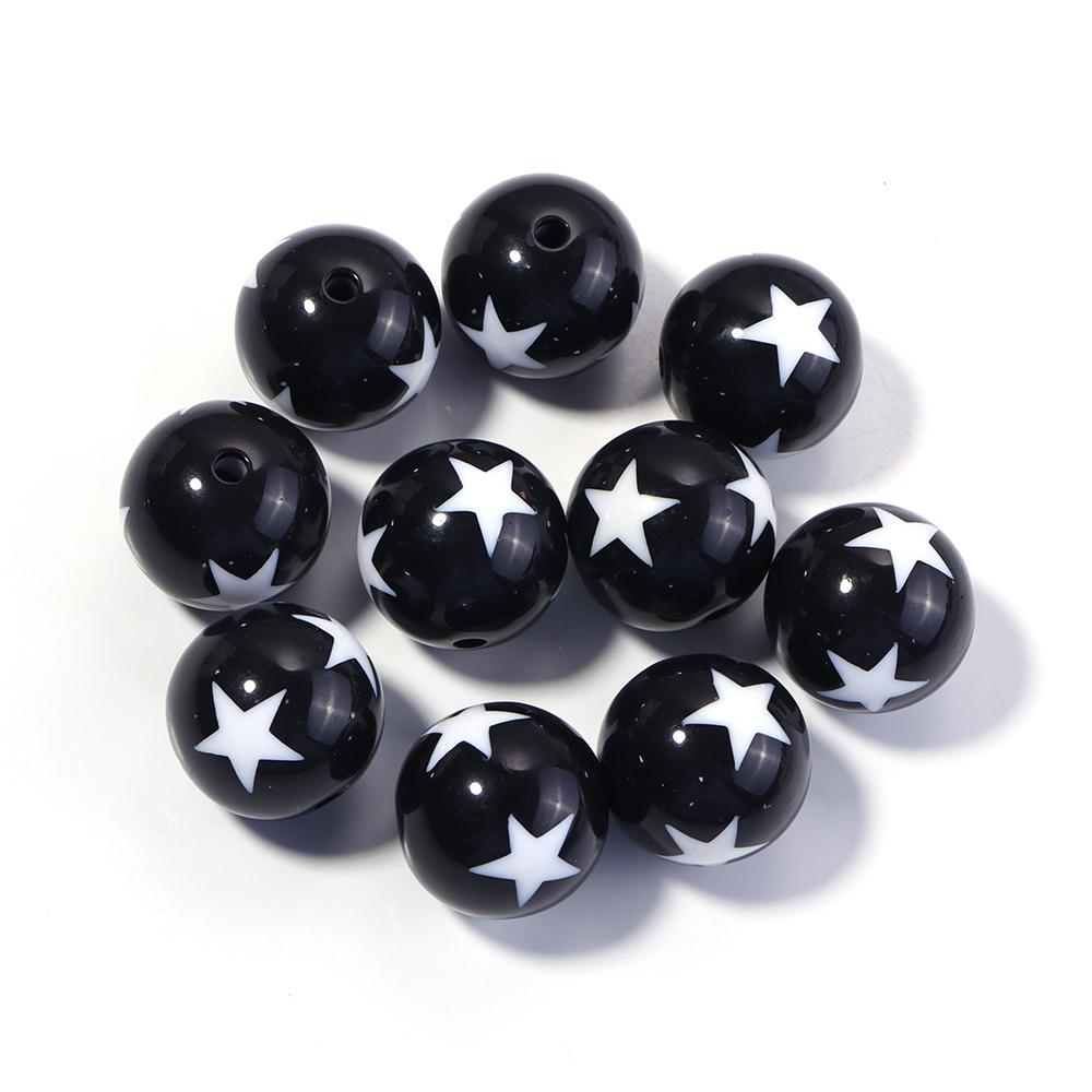 10-20pcs/lot 12 16 20mm Acrylic Beads Double Color Star Round Beads Loose Spacer Beads For Jewelry Making DIY Bracelet Necklace