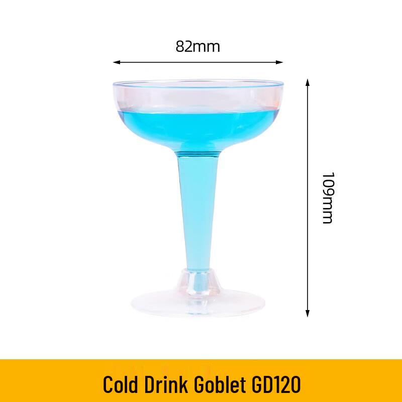 Disposable Plastic Champagne/Wine Goblets, 125ML