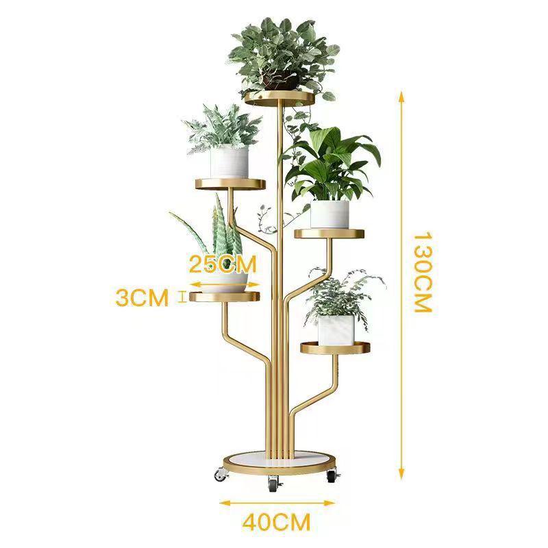 Movable Multi-layer Indoor Plant Stand with Wheels for Flowers and Pothos, Balcony or Living Room Floor-standing Storage Rack.