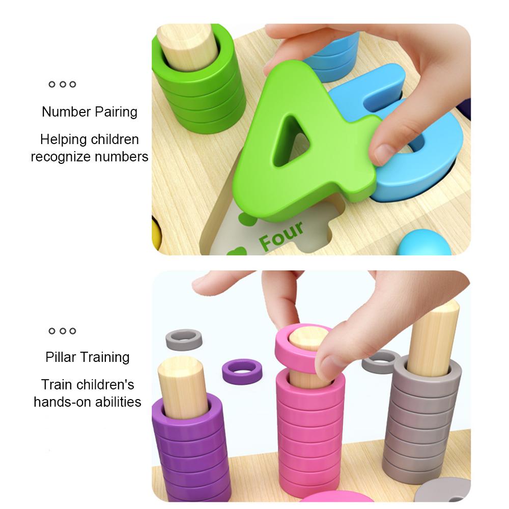 Wooden Montessori  Magnetic Shape Sorting Counting Color and Number Maze  Kindergarten Learning Stacking Fine Motor Travel Toy